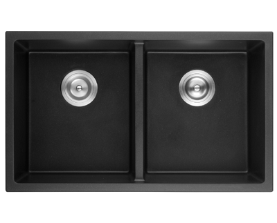 Quartz Double Bowl Kitchen Sink 762mm QKS7645D-MB